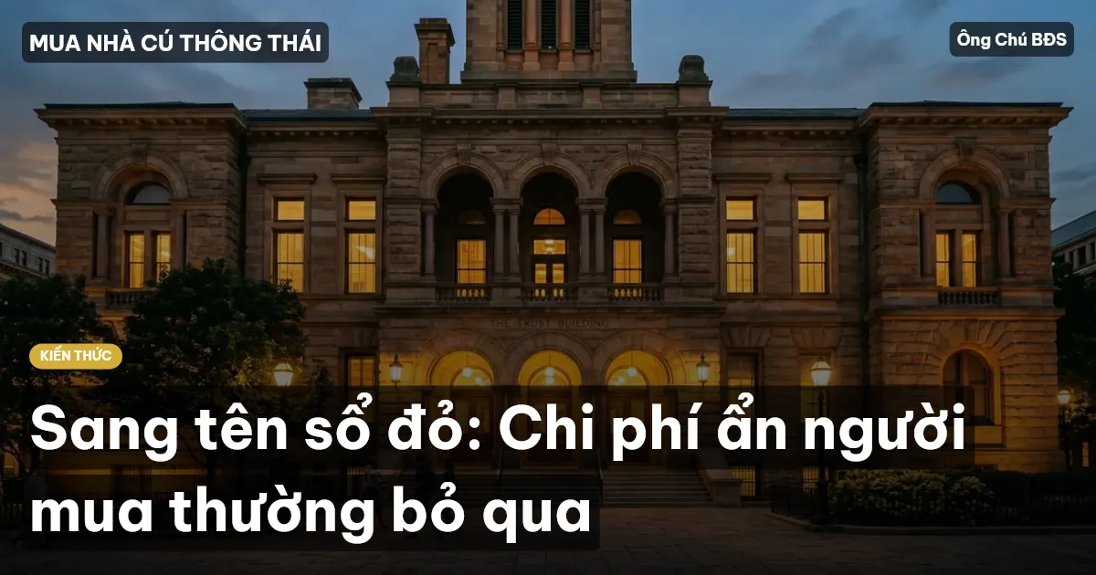 Sang tên sổ đỏ: Chi phí ẩn người mua thường bỏ qua