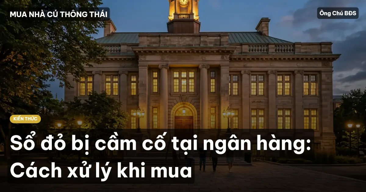 Sổ đỏ bị cầm cố tại ngân hàng: Cách xử lý khi mua