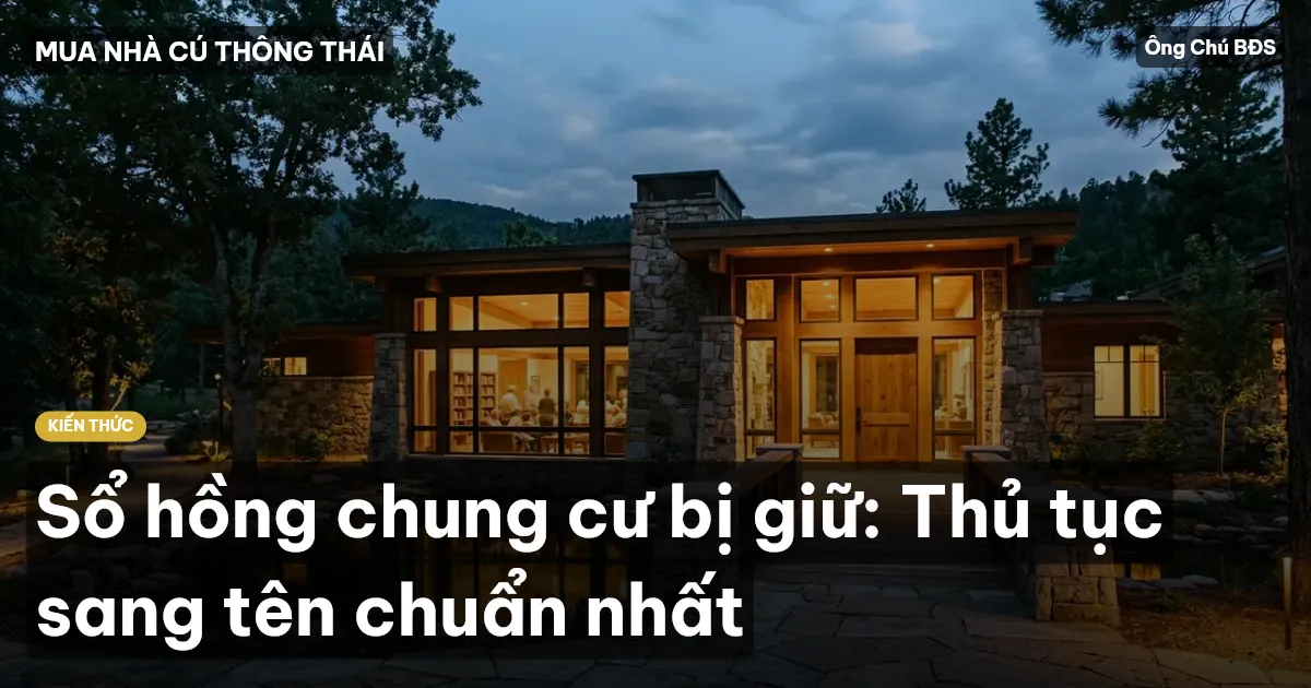 Sổ hồng chung cư bị giữ: Thủ tục sang tên chuẩn nhất
