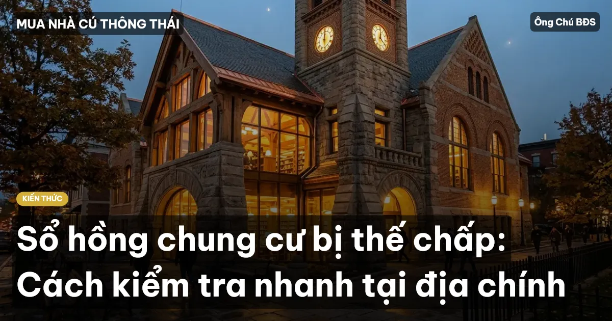 Sổ hồng chung cư bị thế chấp: Cách kiểm tra nhanh tại địa chính
