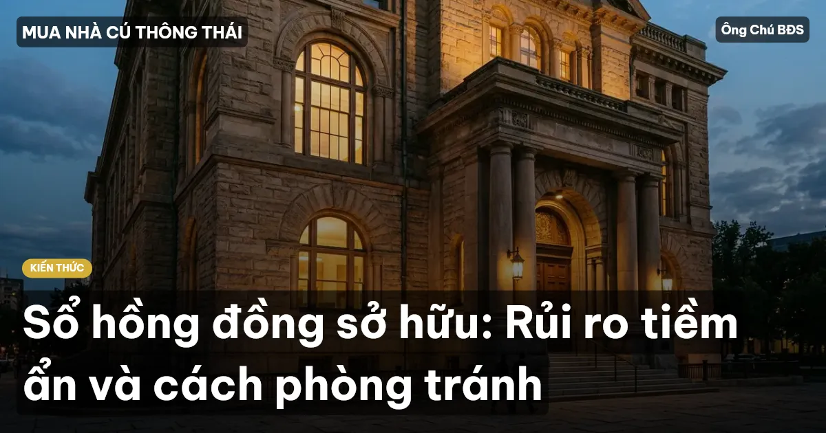 Sổ hồng đồng sở hữu: Rủi ro tiềm ẩn và cách phòng tránh