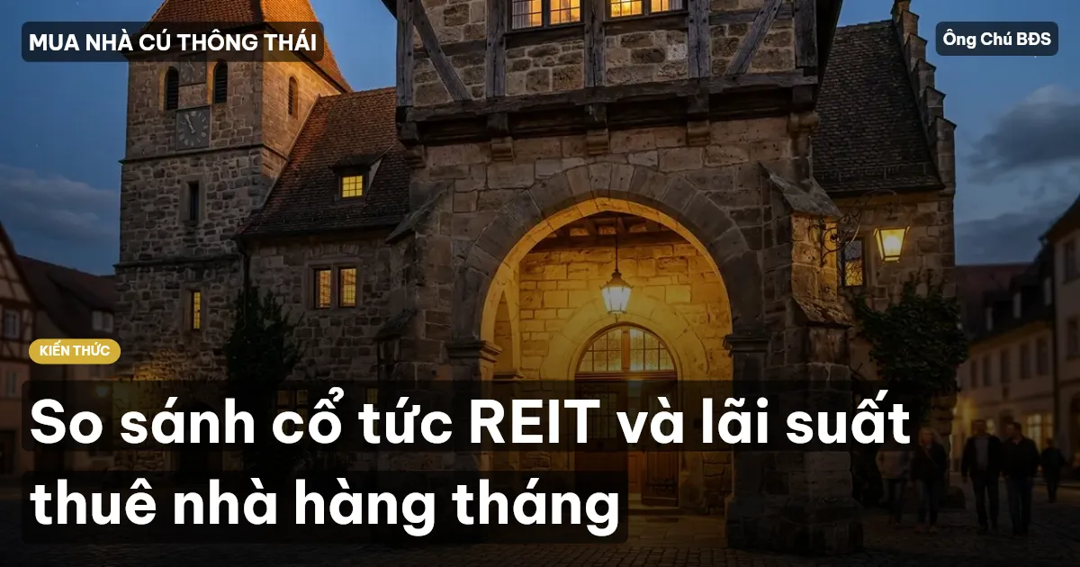 So sánh cổ tức REIT và lãi suất thuê nhà hàng tháng