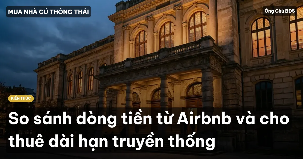 So sánh dòng tiền từ Airbnb và cho thuê dài hạn truyền thống