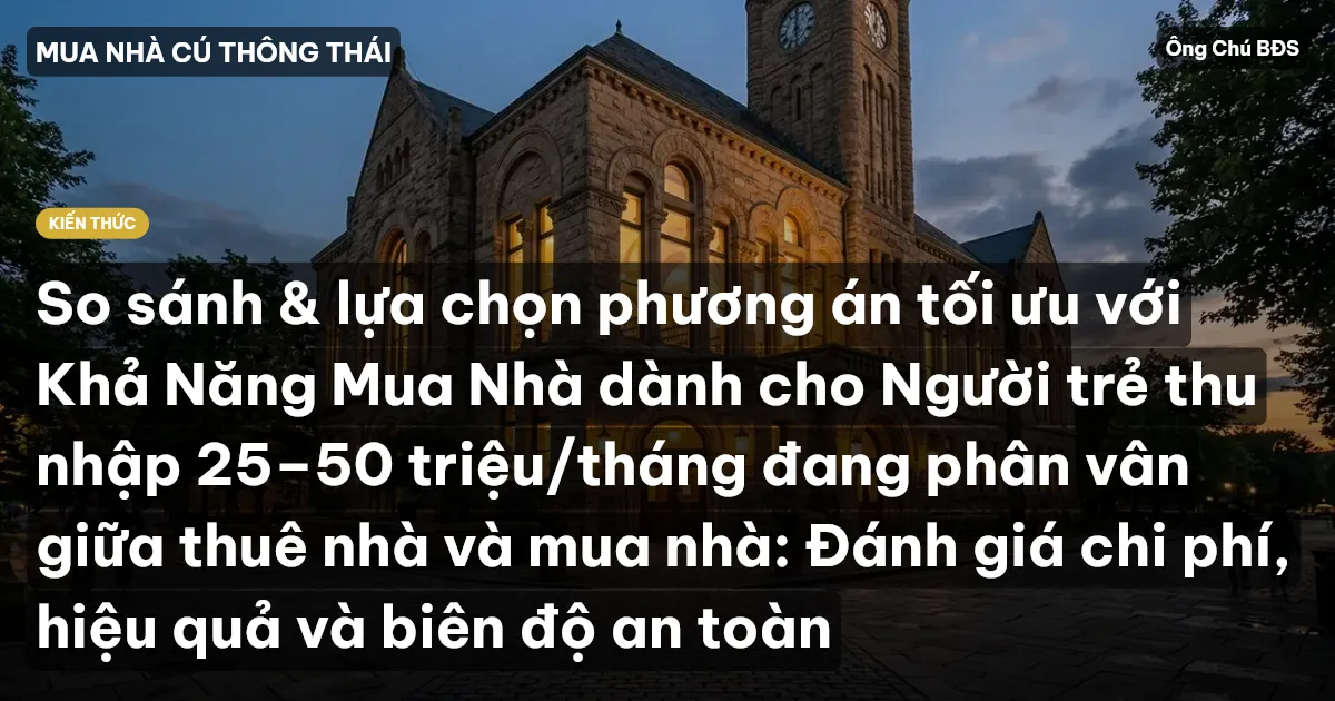 So sánh & lựa chọn phương án tối ưu với Khả Năng Mua Nhà dành cho Người trẻ thu nhập 25–50 triệu/tháng đang phân vân giữa thuê nhà và mua nhà: Đánh giá chi phí, hiệu quả và biên độ an toàn