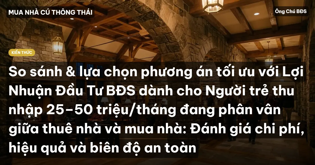 So sánh & lựa chọn phương án tối ưu với Lợi Nhuận Đầu Tư BĐS dành cho Người trẻ thu nhập 25–50 triệu/tháng đang phân vân giữa thuê nhà và mua nhà: Đánh giá chi phí, hiệu quả và biên độ an toàn
