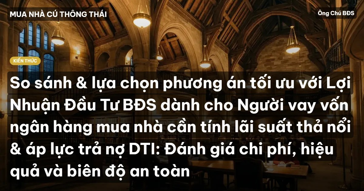 So sánh & lựa chọn phương án tối ưu với Lợi Nhuận Đầu Tư BĐS dành cho Người vay vốn ngân hàng mua nhà cần tính lãi suất thả nổi & áp lực trả nợ DTI: Đánh giá chi phí, hiệu quả và biên độ an toàn