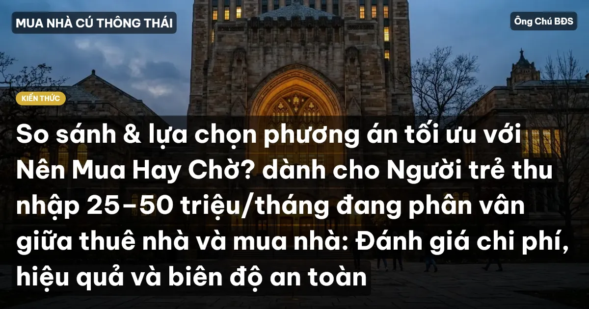 So sánh & lựa chọn phương án tối ưu với Nên Mua Hay Chờ? dành cho Người trẻ thu nhập 25–50 triệu/tháng đang phân vân giữa thuê nhà và mua nhà: Đánh giá chi phí, hiệu quả và biên độ an toàn