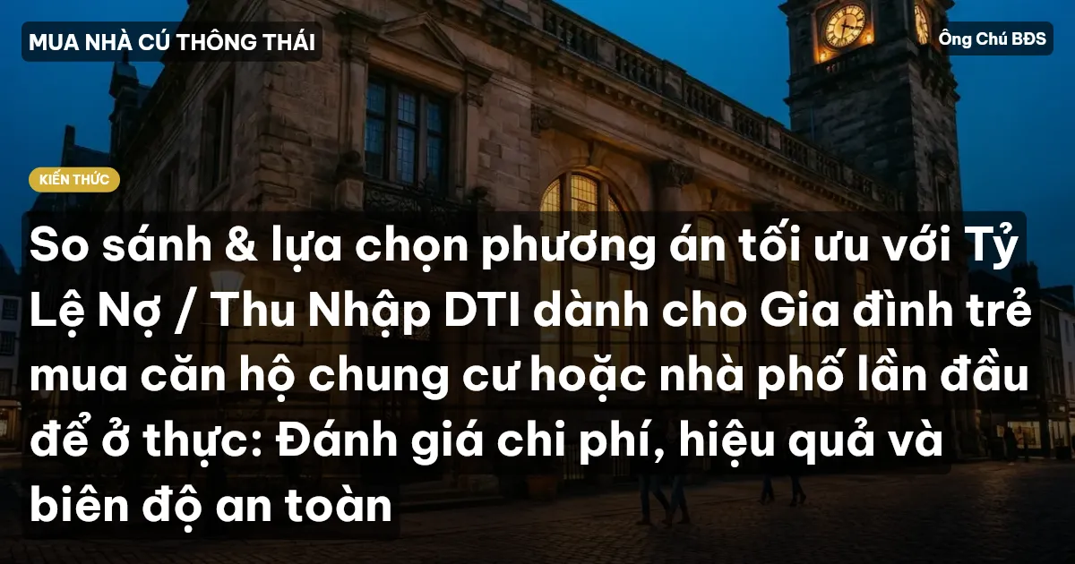 So sánh & lựa chọn phương án tối ưu với Tỷ Lệ Nợ / Thu Nhập DTI dành cho Gia đình trẻ mua căn hộ chung cư hoặc nhà phố lần đầu để ở thực: Đánh giá chi phí, hiệu quả và biên độ an toàn