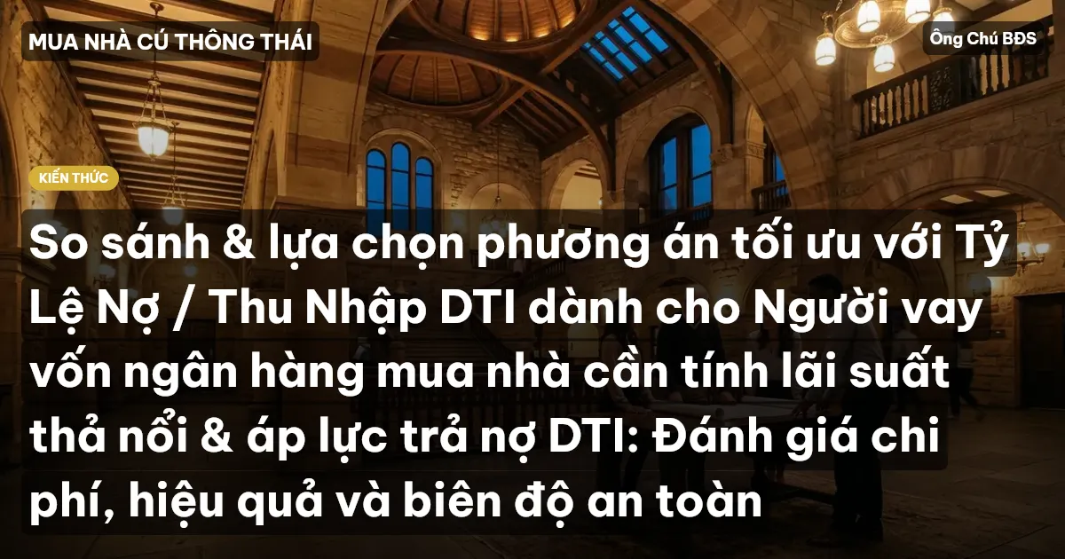 So sánh & lựa chọn phương án tối ưu với Tỷ Lệ Nợ / Thu Nhập DTI dành cho Người vay vốn ngân hàng mua nhà cần tính lãi suất thả nổi & áp lực trả nợ DTI: Đánh giá chi phí, hiệu quả và biên độ an toàn