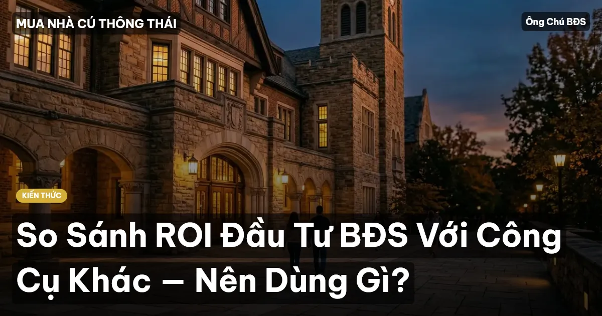 So Sánh ROI Đầu Tư BĐS Với Công Cụ Khác — Nên Dùng Gì?