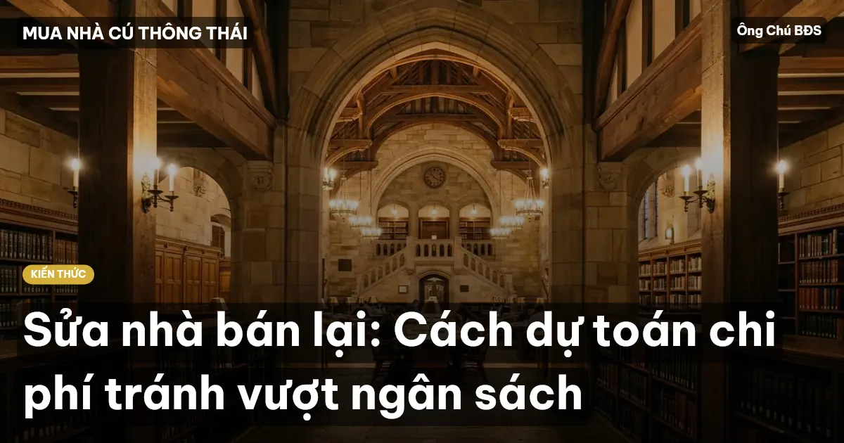 Sửa nhà bán lại: Cách dự toán chi phí tránh vượt ngân sách