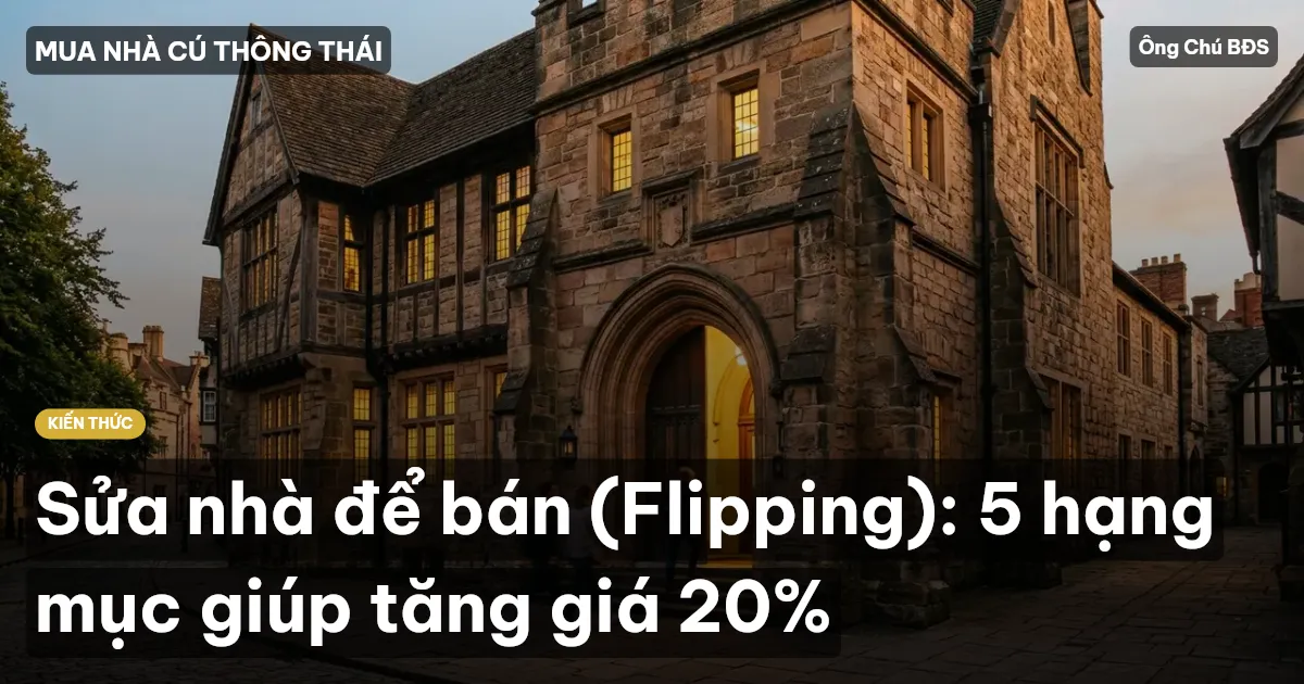 Sửa nhà để bán (Flipping): 5 hạng mục giúp tăng giá 20%