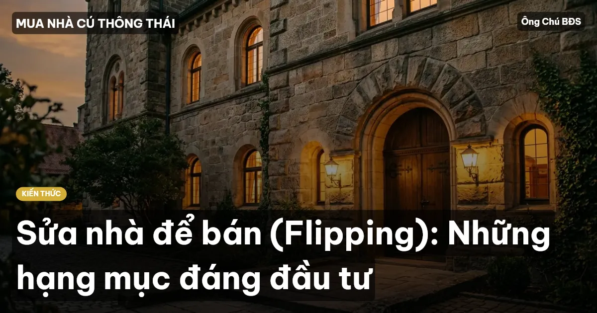 Sửa nhà để bán (Flipping): Những hạng mục đáng đầu tư
