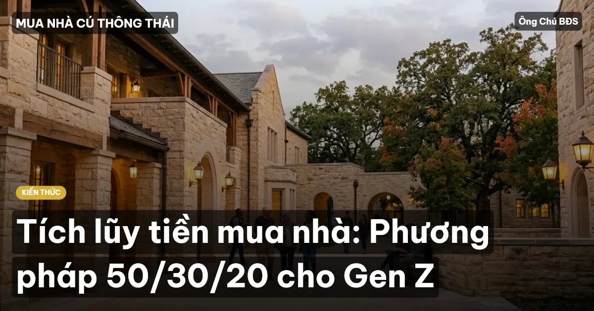 Tích lũy tiền mua nhà: Phương pháp 50/30/20 cho Gen Z