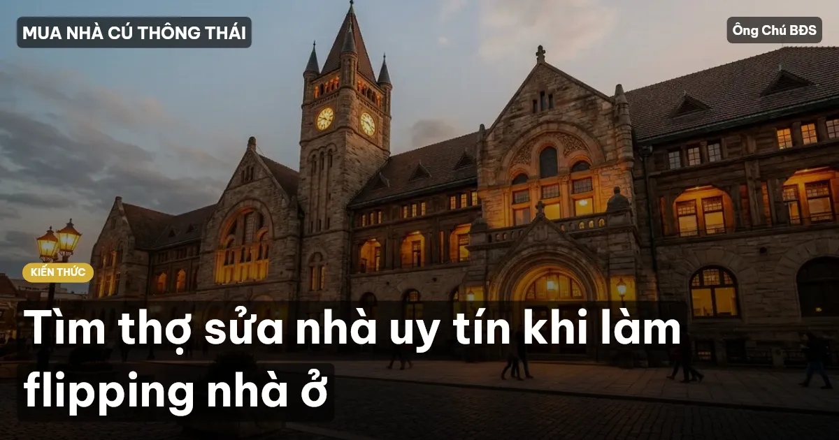 Tìm thợ sửa nhà uy tín khi làm flipping nhà ở