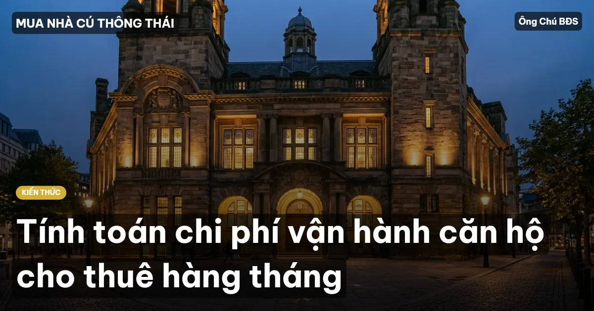 Tính toán chi phí vận hành căn hộ cho thuê hàng tháng