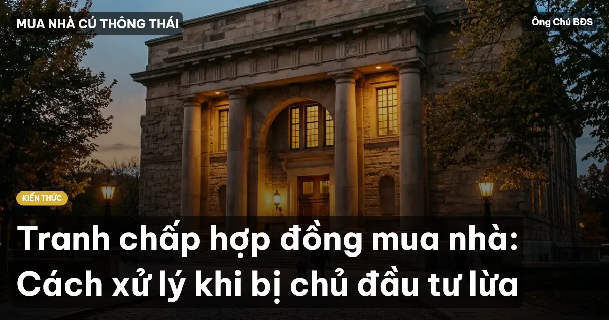 Tranh chấp hợp đồng mua nhà: Cách xử lý khi bị chủ đầu tư lừa