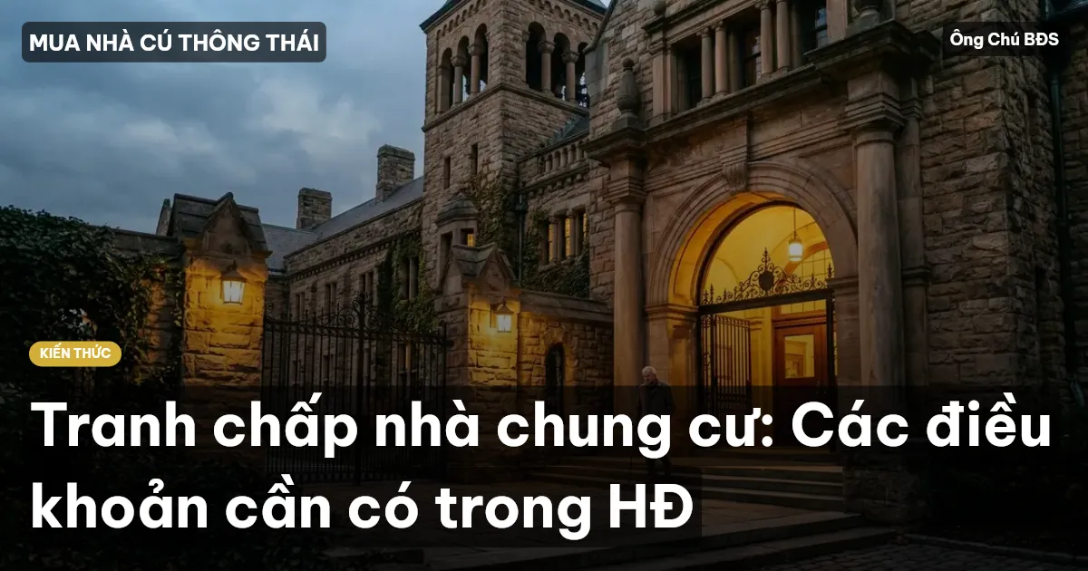 Tranh chấp nhà chung cư: Các điều khoản cần có trong HĐ