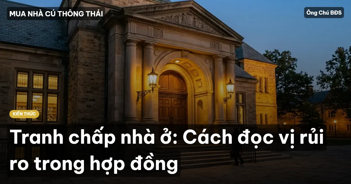 Tranh chấp nhà ở: Cách đọc vị rủi ro trong hợp đồng