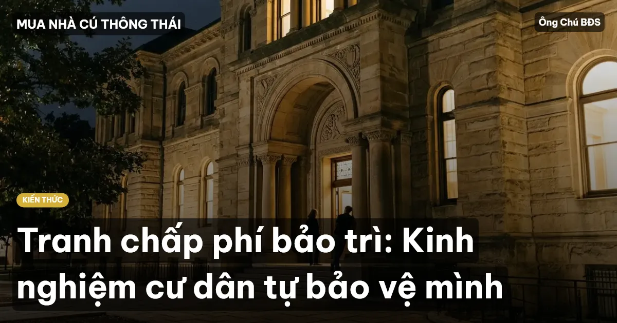 Tranh chấp phí bảo trì: Kinh nghiệm cư dân tự bảo vệ mình