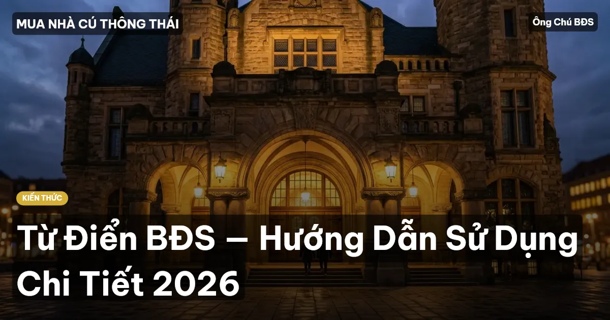 Từ Điển BĐS — Hướng Dẫn Sử Dụng Chi Tiết 2026
