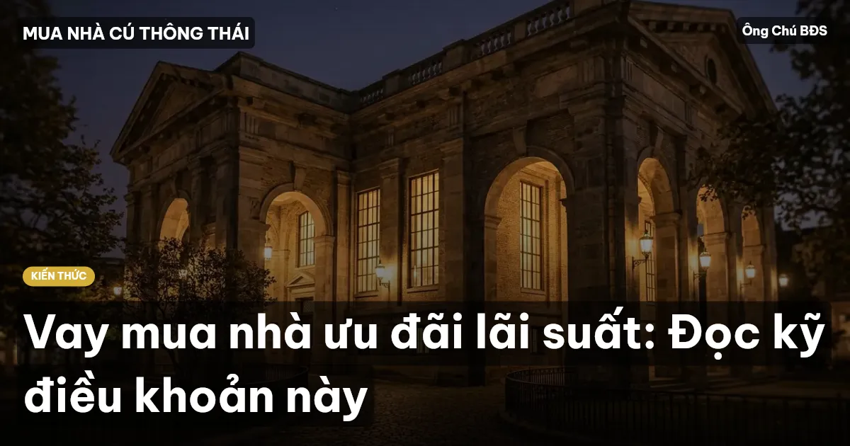 Vay mua nhà ưu đãi lãi suất: Đọc kỹ điều khoản này