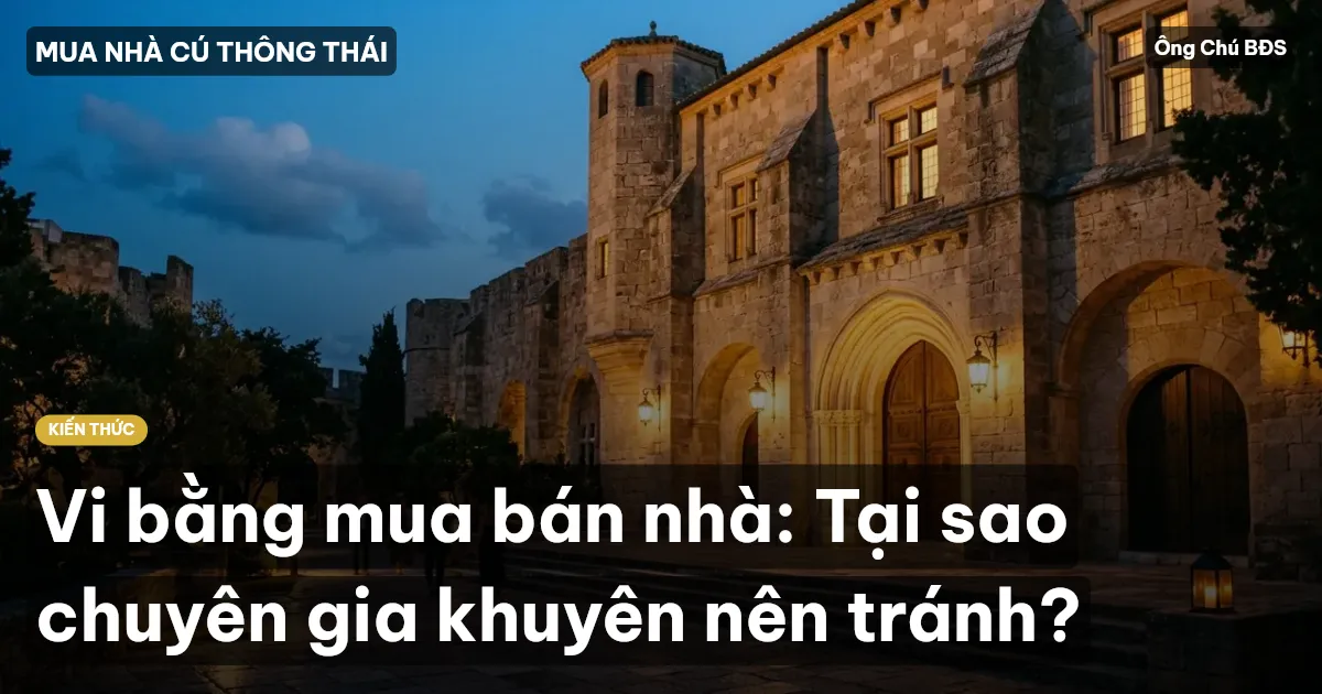 Vi bằng mua bán nhà: Tại sao chuyên gia khuyên nên tránh?