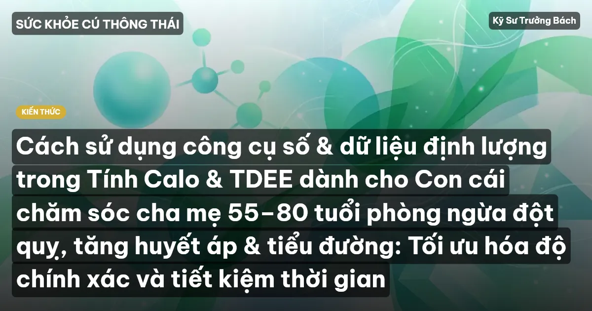 Cách sử dụng công cụ số & dữ liệu định lượng trong Tính Calo & TDEE dành cho Con cái chăm sóc cha mẹ 55–80 tuổi phòng ngừa đột quỵ, tăng huyết áp & tiểu đường: Tối ưu hóa độ chính xác và tiết kiệm thời gian