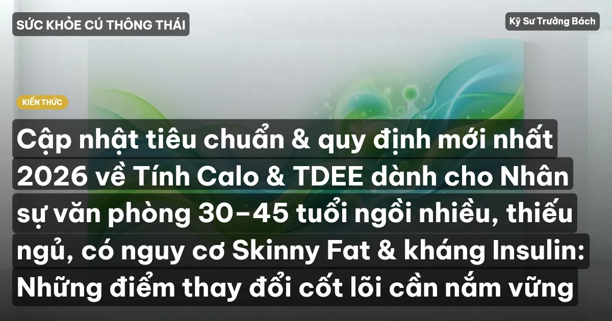 Cập nhật tiêu chuẩn & quy định mới nhất 2026 về Tính Calo & TDEE dành cho Nhân sự văn phòng 30–45 tuổi ngồi nhiều, thiếu ngủ, có nguy cơ Skinny Fat & kháng Insulin: Những điểm thay đổi cốt lõi cần nắm vững