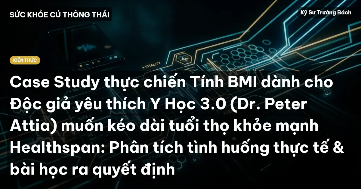 Case Study thực chiến Tính BMI dành cho Độc giả yêu thích Y Học 3.0 (Dr. Peter Attia) muốn kéo dài tuổi thọ khỏe mạnh Healthspan: Phân tích tình huống thực tế & bài học ra quyết định