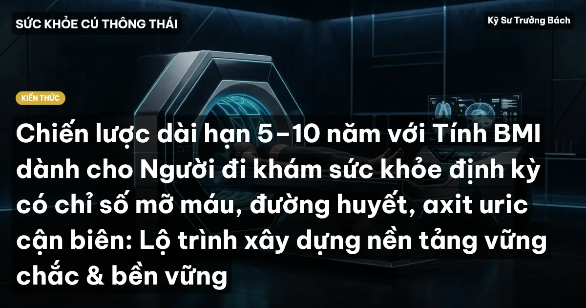Chiến lược dài hạn 5–10 năm với Tính BMI dành cho Người đi khám sức khỏe định kỳ có chỉ số mỡ máu, đường huyết, axit uric cận biên: Lộ trình xây dựng nền tảng vững chắc & bền vững