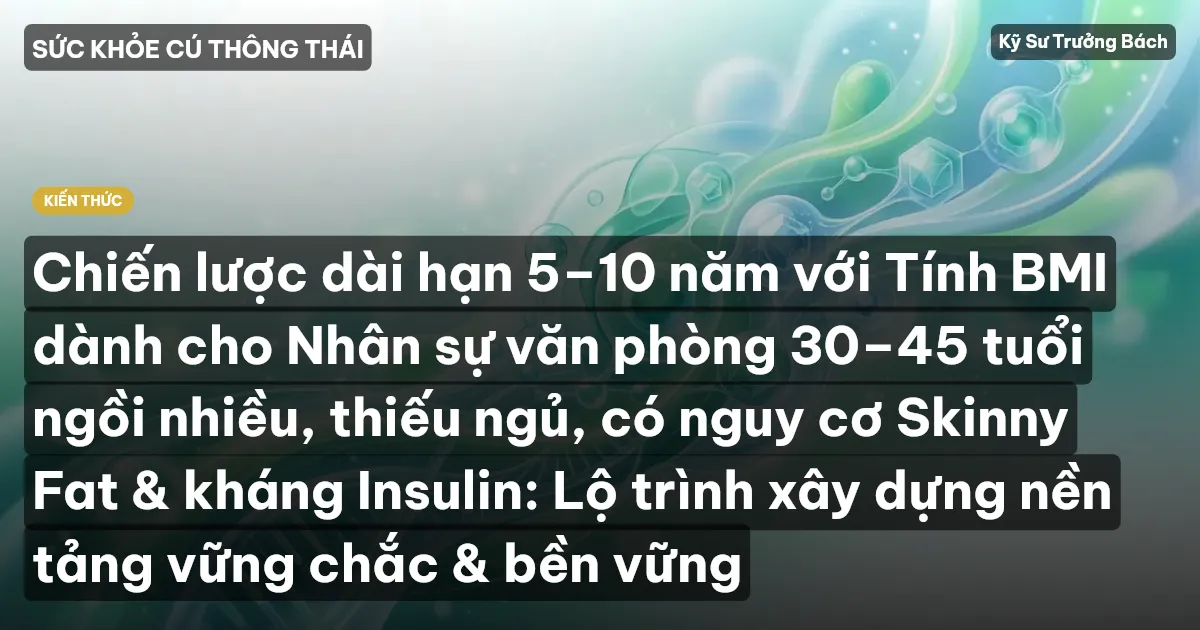 Chiến lược dài hạn 5–10 năm với Tính BMI dành cho Nhân sự văn phòng 30–45 tuổi ngồi nhiều, thiếu ngủ, có nguy cơ Skinny Fat & kháng Insulin: Lộ trình xây dựng nền tảng vững chắc & bền vững