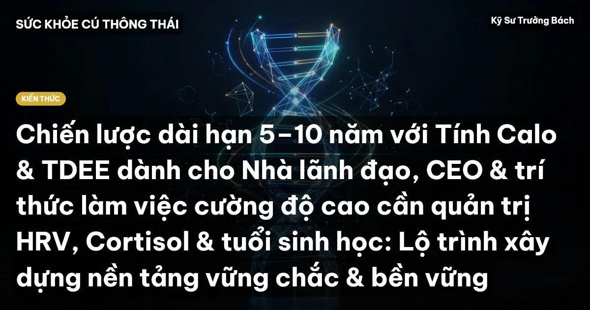 Chiến lược dài hạn 5–10 năm với Tính Calo & TDEE dành cho Nhà lãnh đạo, CEO & trí thức làm việc cường độ cao cần quản trị HRV, Cortisol & tuổi sinh học: Lộ trình xây dựng nền tảng vững chắc & bền vững