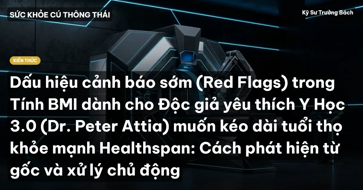 Dấu hiệu cảnh báo sớm (Red Flags) trong Tính BMI dành cho Độc giả yêu thích Y Học 3.0 (Dr. Peter Attia) muốn kéo dài tuổi thọ khỏe mạnh Healthspan: Cách phát hiện từ gốc và xử lý chủ động