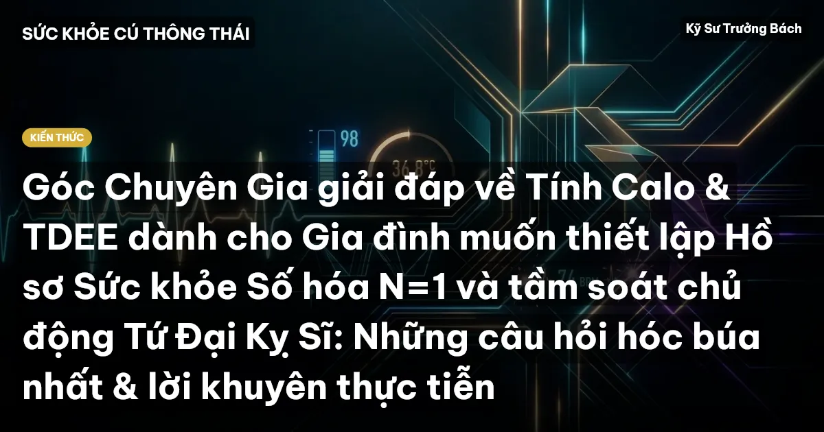 Góc Chuyên Gia giải đáp về Tính Calo & TDEE dành cho Gia đình muốn thiết lập Hồ sơ Sức khỏe Số hóa N=1 và tầm soát chủ động Tứ Đại Kỵ Sĩ: Những câu hỏi hóc búa nhất & lời khuyên thực tiễn
