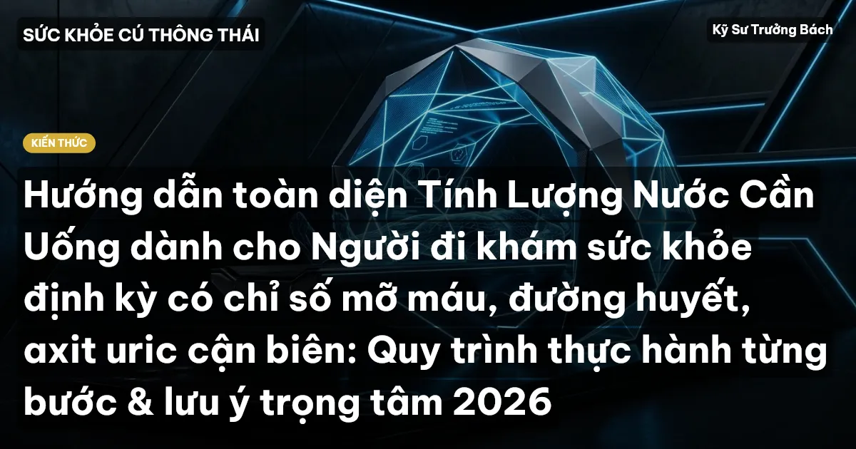Hướng dẫn toàn diện Tính Lượng Nước Cần Uống dành cho Người đi khám sức khỏe định kỳ có chỉ số mỡ máu, đường huyết, axit uric cận biên: Quy trình thực hành từng bước & lưu ý trọng tâm 2026
