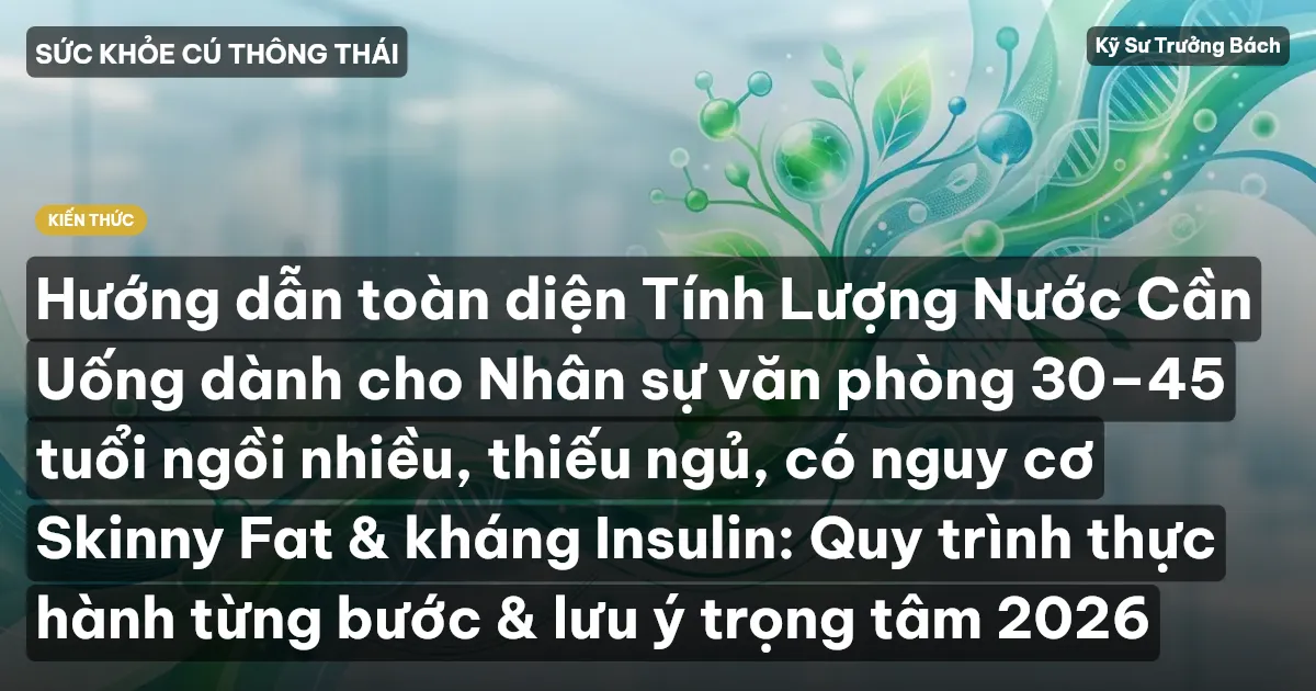 Hướng dẫn toàn diện Tính Lượng Nước Cần Uống dành cho Nhân sự văn phòng 30–45 tuổi ngồi nhiều, thiếu ngủ, có nguy cơ Skinny Fat & kháng Insulin: Quy trình thực hành từng bước & lưu ý trọng tâm 2026