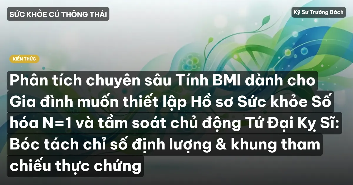 Phân tích chuyên sâu Tính BMI dành cho Gia đình muốn thiết lập Hồ sơ Sức khỏe Số hóa N=1 và tầm soát chủ động Tứ Đại Kỵ Sĩ: Bóc tách chỉ số định lượng & khung tham chiếu thực chứng