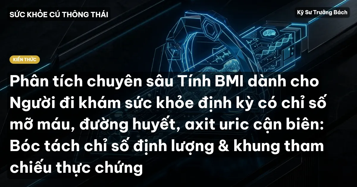 Phân tích chuyên sâu Tính BMI dành cho Người đi khám sức khỏe định kỳ có chỉ số mỡ máu, đường huyết, axit uric cận biên: Bóc tách chỉ số định lượng & khung tham chiếu thực chứng