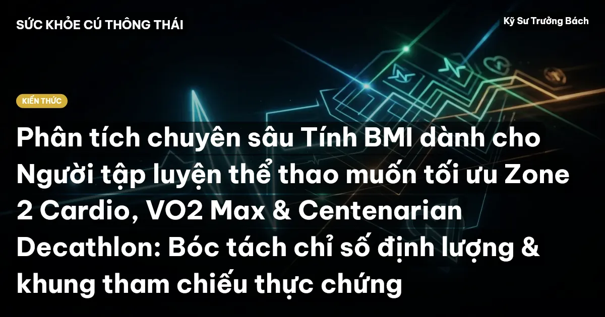 Phân tích chuyên sâu Tính BMI dành cho Người tập luyện thể thao muốn tối ưu Zone 2 Cardio, VO2 Max & Centenarian Decathlon: Bóc tách chỉ số định lượng & khung tham chiếu thực chứng
