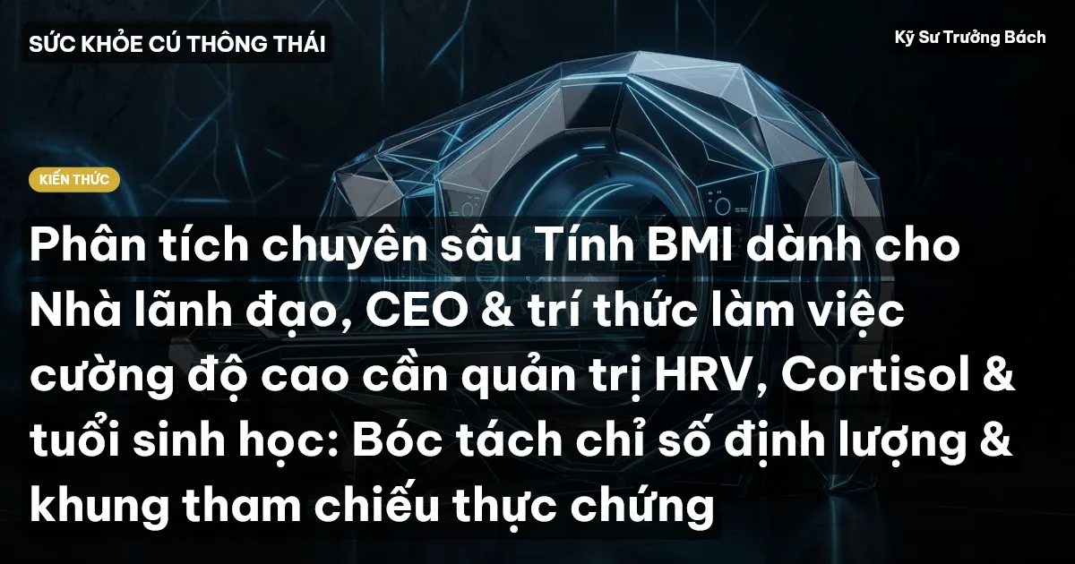 Phân tích chuyên sâu Tính BMI dành cho Nhà lãnh đạo, CEO & trí thức làm việc cường độ cao cần quản trị HRV, Cortisol & tuổi sinh học: Bóc tách chỉ số định lượng & khung tham chiếu thực chứng