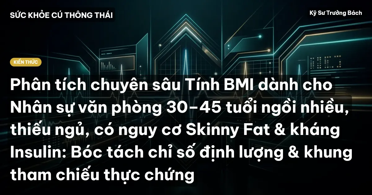Phân tích chuyên sâu Tính BMI dành cho Nhân sự văn phòng 30–45 tuổi ngồi nhiều, thiếu ngủ, có nguy cơ Skinny Fat & kháng Insulin: Bóc tách chỉ số định lượng & khung tham chiếu thực chứng