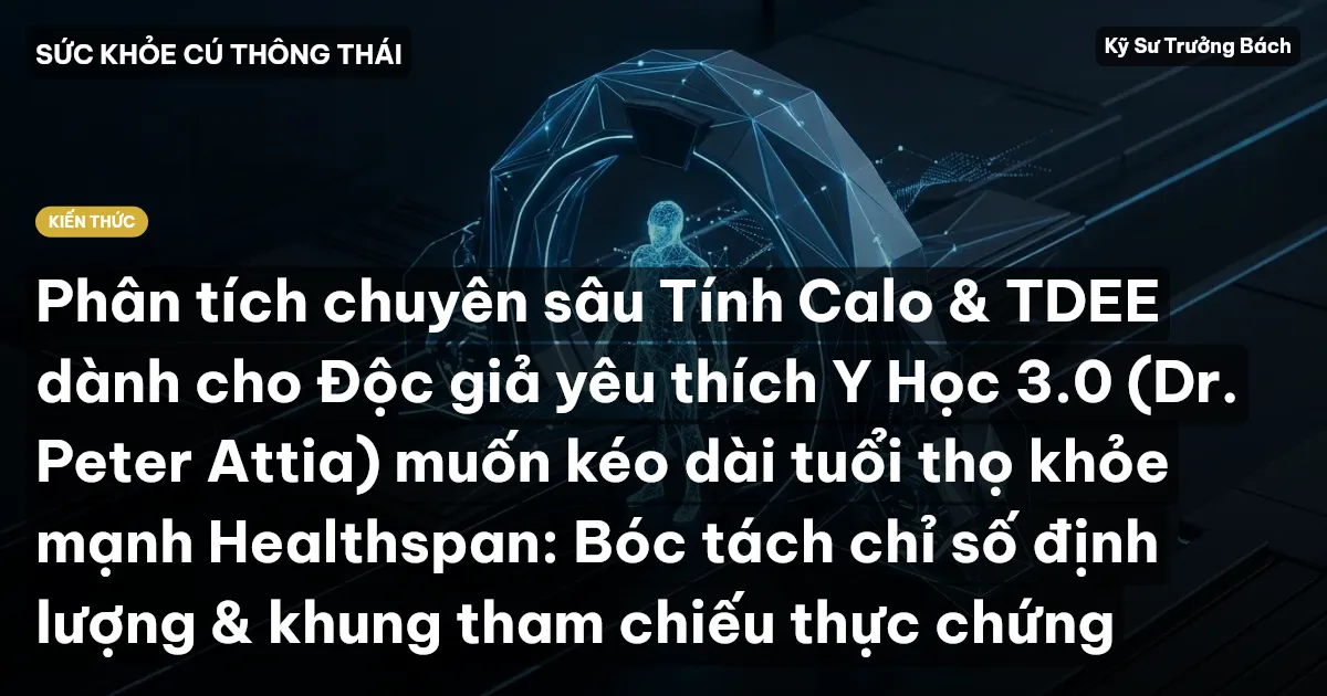 Phân tích chuyên sâu Tính Calo & TDEE dành cho Độc giả yêu thích Y Học 3.0 (Dr. Peter Attia) muốn kéo dài tuổi thọ khỏe mạnh Healthspan: Bóc tách chỉ số định lượng & khung tham chiếu thực chứng