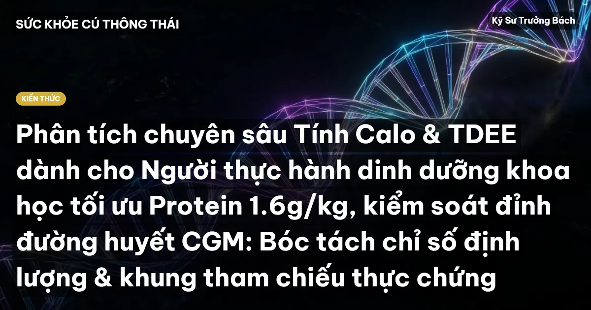 Phân tích chuyên sâu Tính Calo & TDEE dành cho Người thực hành dinh dưỡng khoa học tối ưu Protein 1.6g/kg, kiểm soát đỉnh đường huyết CGM: Bóc tách chỉ số định lượng & khung tham chiếu thực chứng