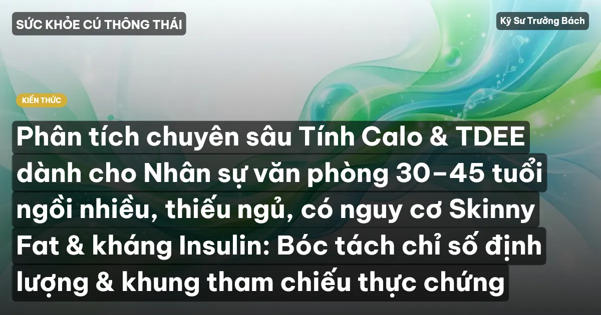 Phân tích chuyên sâu Tính Calo & TDEE dành cho Nhân sự văn phòng 30–45 tuổi ngồi nhiều, thiếu ngủ, có nguy cơ Skinny Fat & kháng Insulin: Bóc tách chỉ số định lượng & khung tham chiếu thực chứng