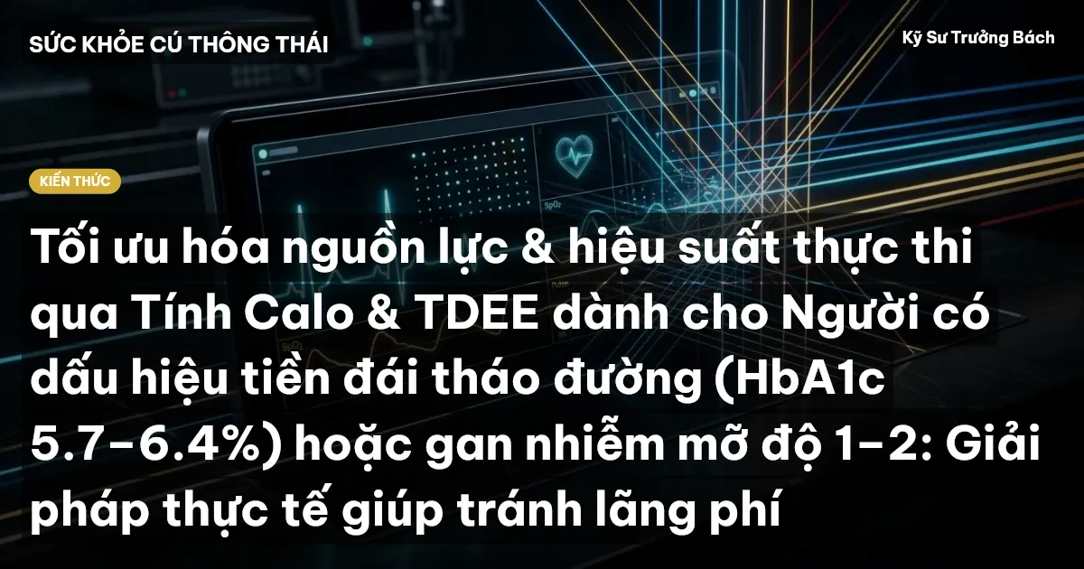 Tối ưu hóa nguồn lực & hiệu suất thực thi qua Tính Calo & TDEE dành cho Người có dấu hiệu tiền đái tháo đường (HbA1c 5.7–6.4%) hoặc gan nhiễm mỡ độ 1–2: Giải pháp thực tế giúp tránh lãng phí