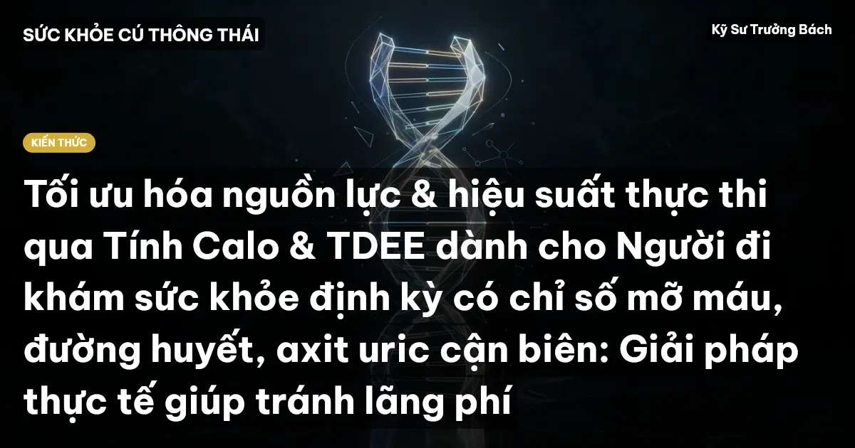 Tối ưu hóa nguồn lực & hiệu suất thực thi qua Tính Calo & TDEE dành cho Người đi khám sức khỏe định kỳ có chỉ số mỡ máu, đường huyết, axit uric cận biên: Giải pháp thực tế giúp tránh lãng phí