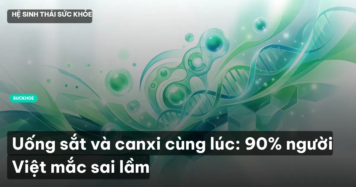uống sắt và canxi