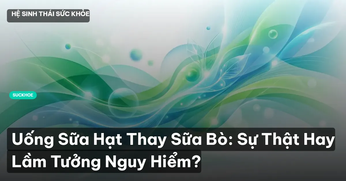Uống Sữa Hạt Thay Sữa Bò: Sự Thật Hay Lầm Tưởng Nguy Hiểm?