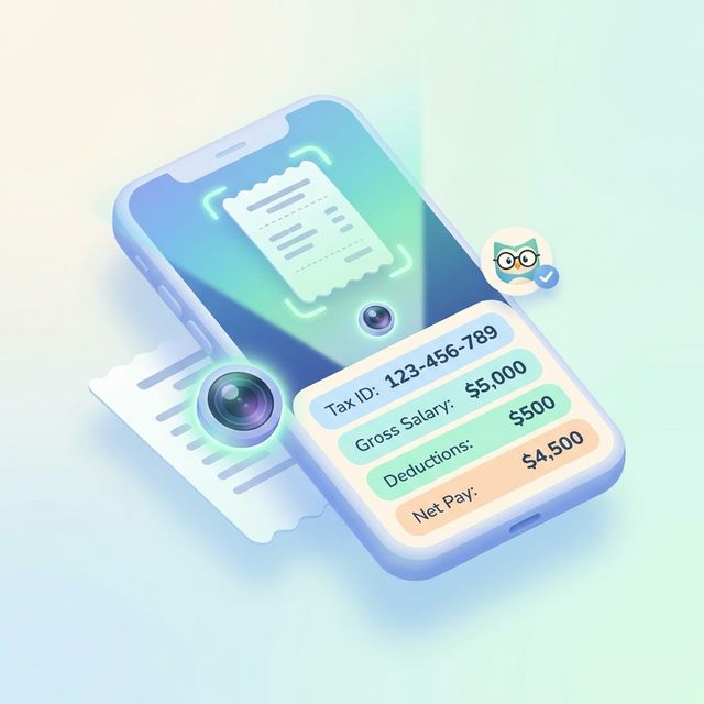 Minh họa trợ lý Cú Hồng quét bảng lương tính thuế